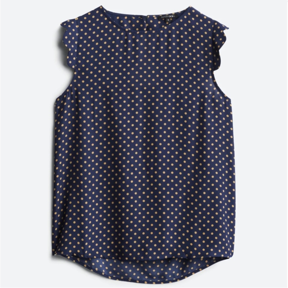 Papermoon Polka Dot Scallop Back Blouse